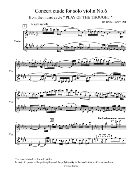 Concert etude for solo violin No.6  Tsanoff