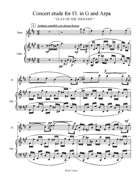 Concert etude for Flute in G and Harp | Tsanoff