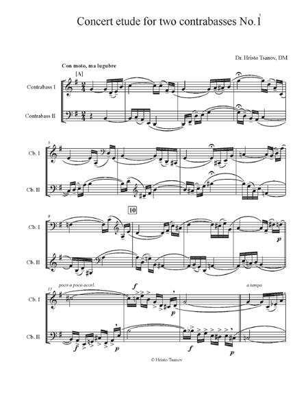Concert etude for two Double basses .:. Contrabasses