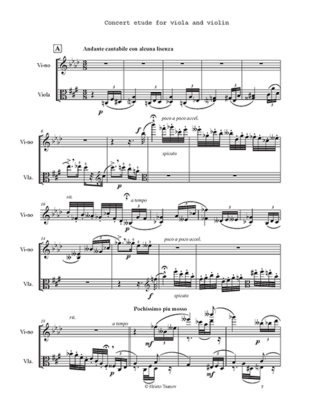 Concert etude for violin and viola | Hristo Tsanov